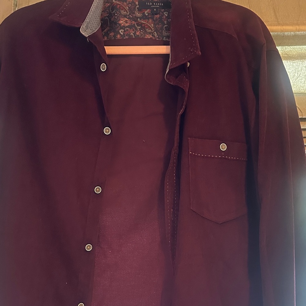 Ted Baker Rich Burgundy Button-Down Shirt